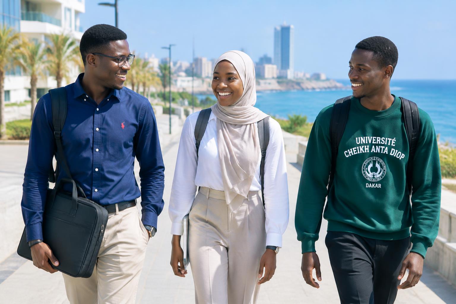 Étudiants dakarois sur la corniche